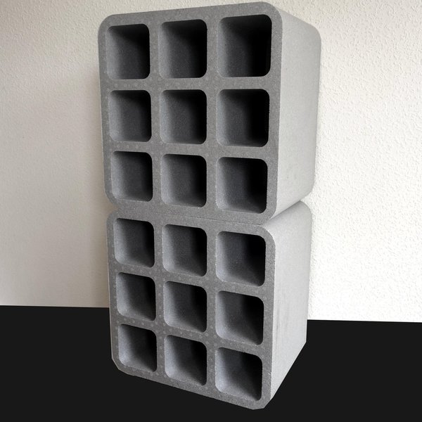 Weinregal Flaschenbox Polystyrol Grau Cube 2 er Set