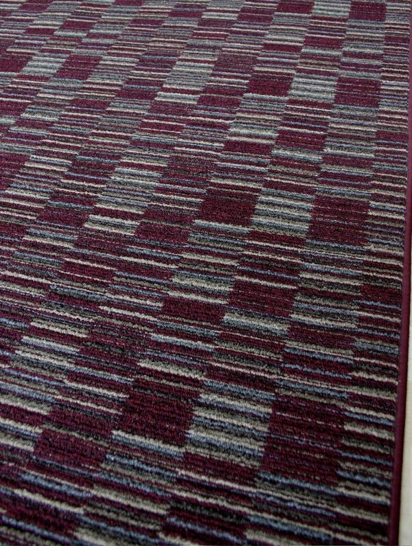 Teppich *BEA Kronos rot 446* modische Patchwork Schlinge umkettelt