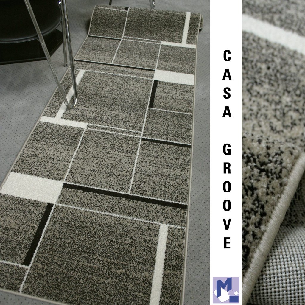 Moderner Teppich Läufer "CASA GROOVE" 80 cm breit Velours gewebt Neu 