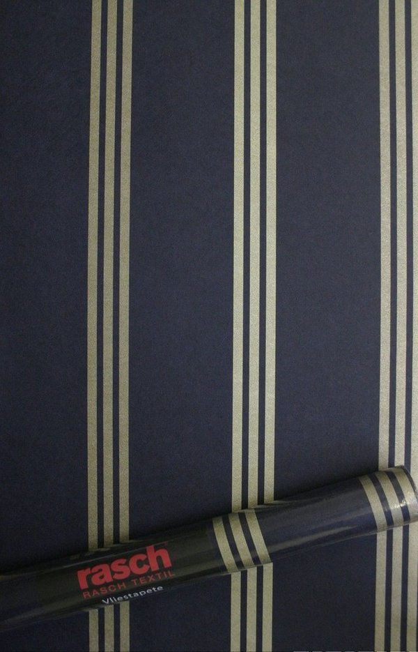 SALE ! Vlies Tapete SOFFIONE 295350 Streifen steelblue (Rasch Textil UVP € 49,50)