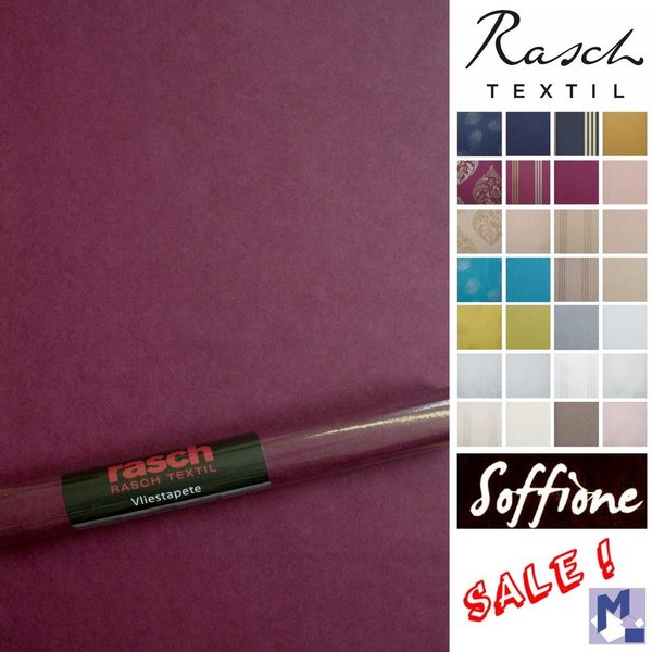 SALE ! Vlies Tapete SOFFIONE 295497 Uni purple (Rasch Textil UVP € 49,50)