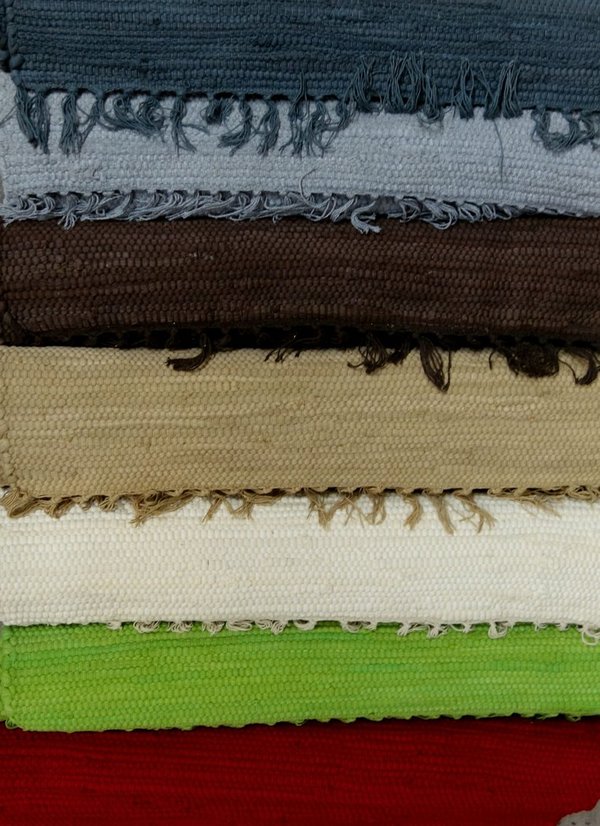 Der modische UNI Fleckerl Handwebteppich Baumwolle NEU versch. Farben + Größen