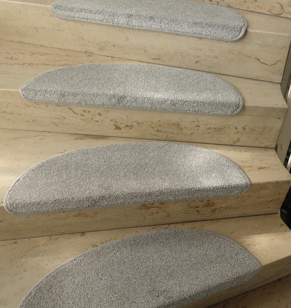 Luxus Treppenmatte Stufenmatte "LANO JAIPUR" Microfaser Velours meliert
