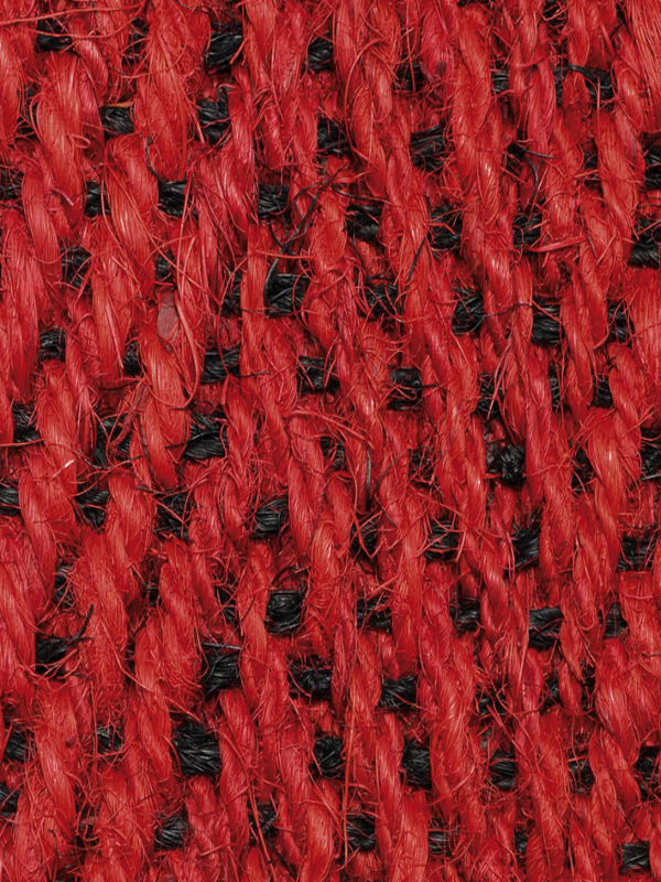 Kokos Läufer Fischgrät rot - schwarz unbeschichtet