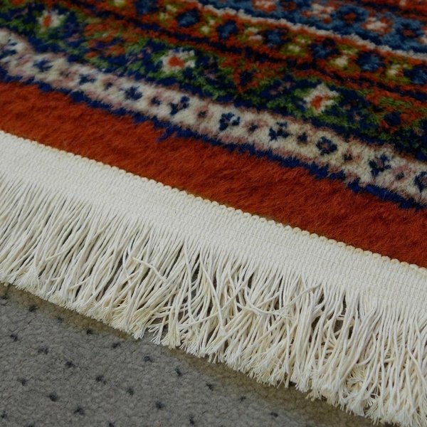 40 cm Reststück Teppichfranse ohne Lasche Baumwolle glatt 8 cm