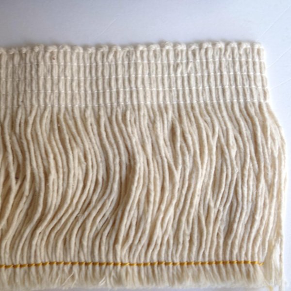 40 cm Reststück Teppichfranse ohne Lasche Baumwolle glatt 8 cm