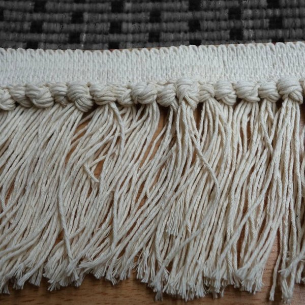 Reststück 40 cm Teppichfranse ohne Lasche Baumwolle geknüpft