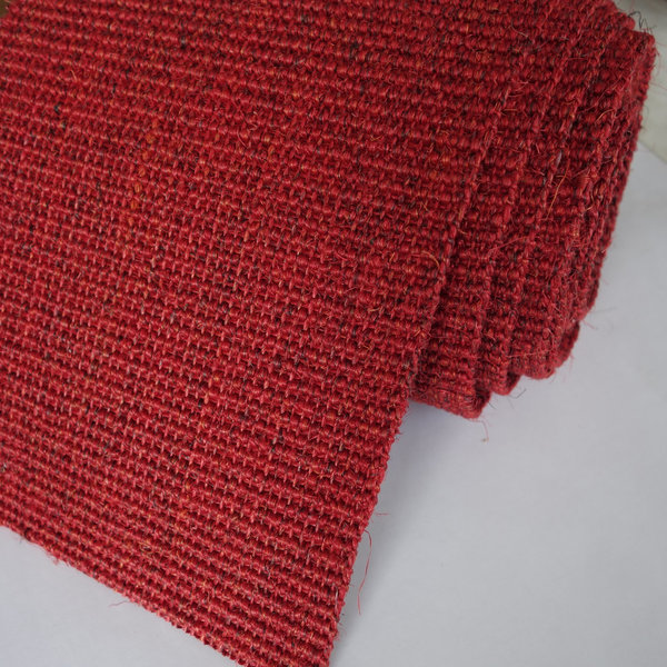 Sisal Teppich Rest "Bouclé fein Rot meliert" ohne Beschichtung ca. 65 cm x 210 cm