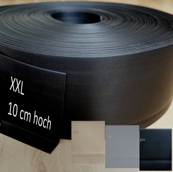 Kunststoff Weich- Sockelleiste 10 cm Meterware geprägt Objektqualität