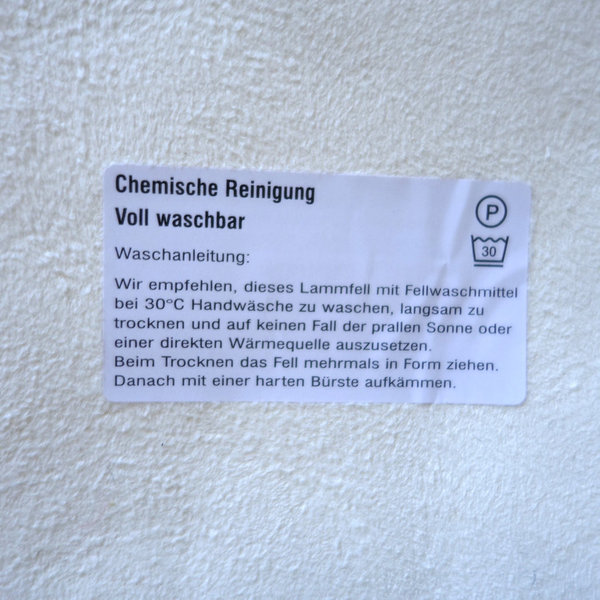 Echtes Fell Lammfell ca. 68x100 cm Naturweiß Chablis waschbar